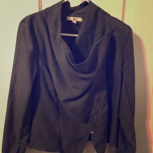 Ya LA slouchy micro-suede zip blazer